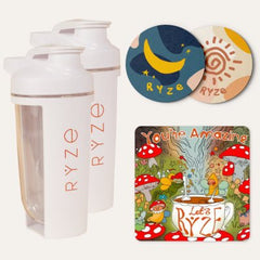 RYZE 2 Shaker Bottles + FREE Gifts - Easy Bottle Carry