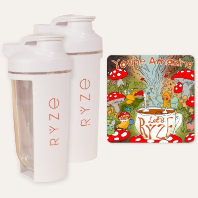 RYZE 2 Shaker Bottles + FREE Gifts - Easy Bottle Carry