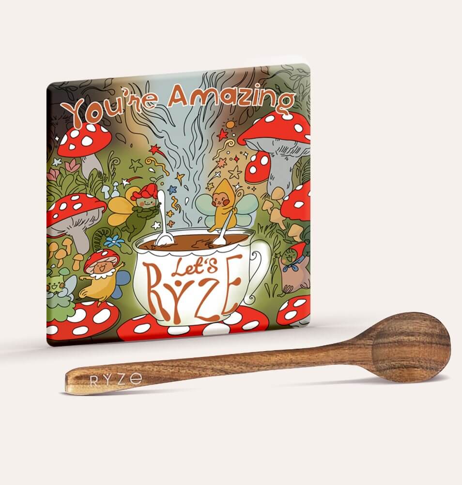 RYZE Mushroom Magnet + Acacia Spoon - Desk Magnet