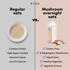 RYZE Mushroom Overnight Oats Pack (14 Servings) - Simple Routine