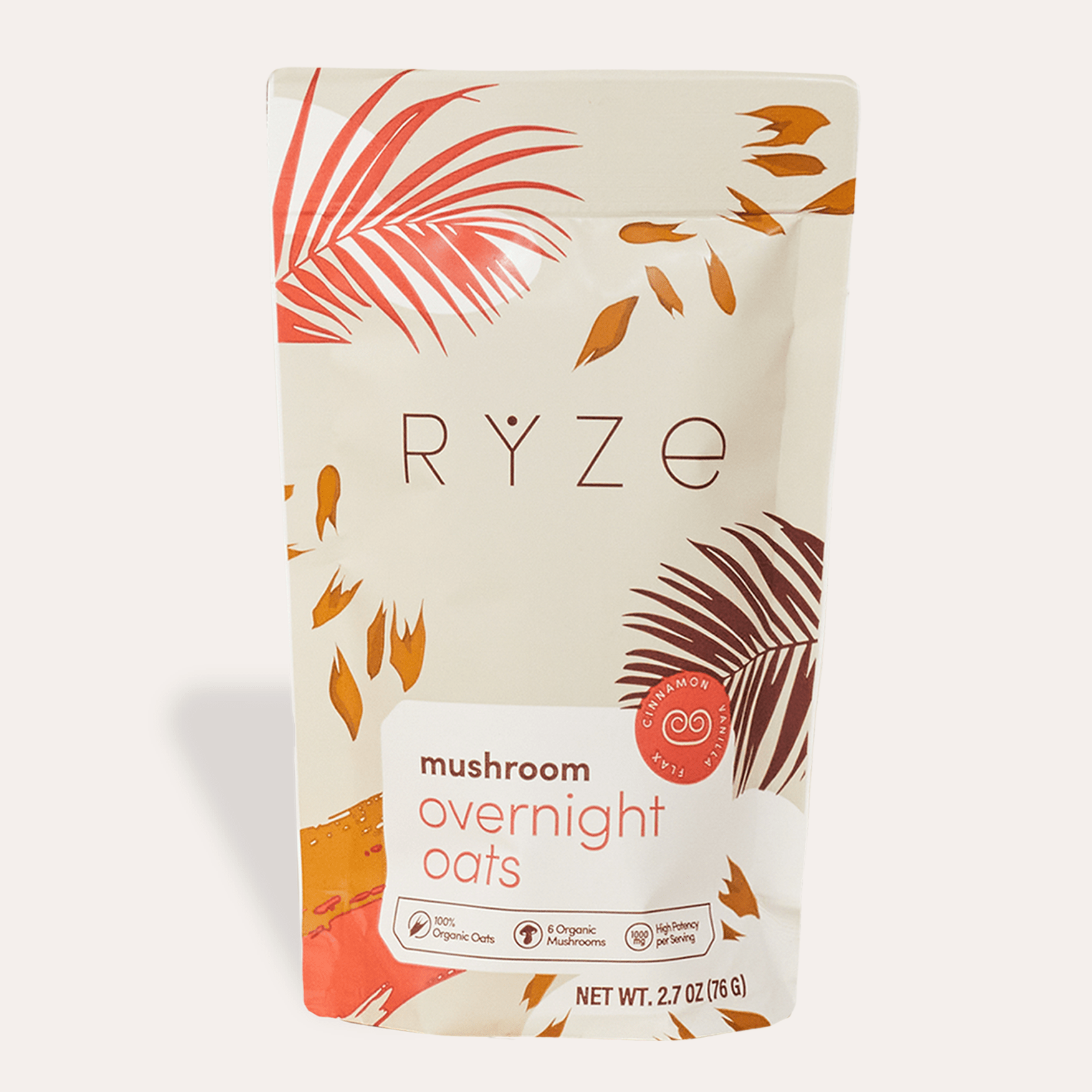 RYZE Mushroom Overnight Oats Pack (14 Servings) - Simple Routine