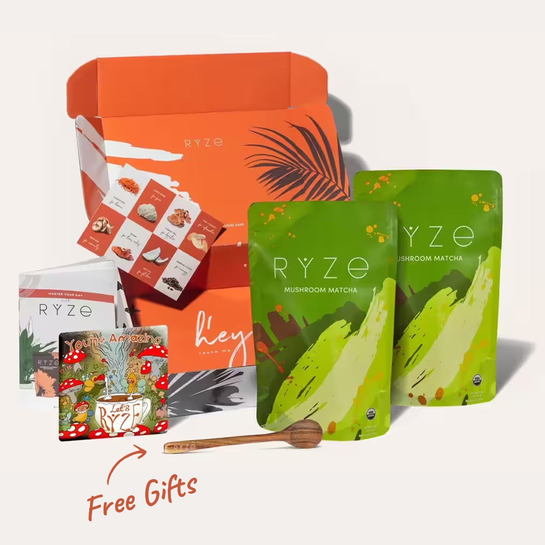 RYZE Organic Mushroom Matcha Starter Kit (60 servings) - Matcha Setup