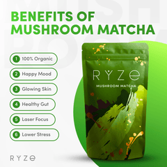RYZE Organic Mushroom Matcha Starter Kit (60 servings) - Matcha Setup